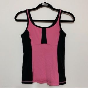 Lululemon Pink Racerback Tank Top Womens 6 Black Trim Yoga Workout Active
